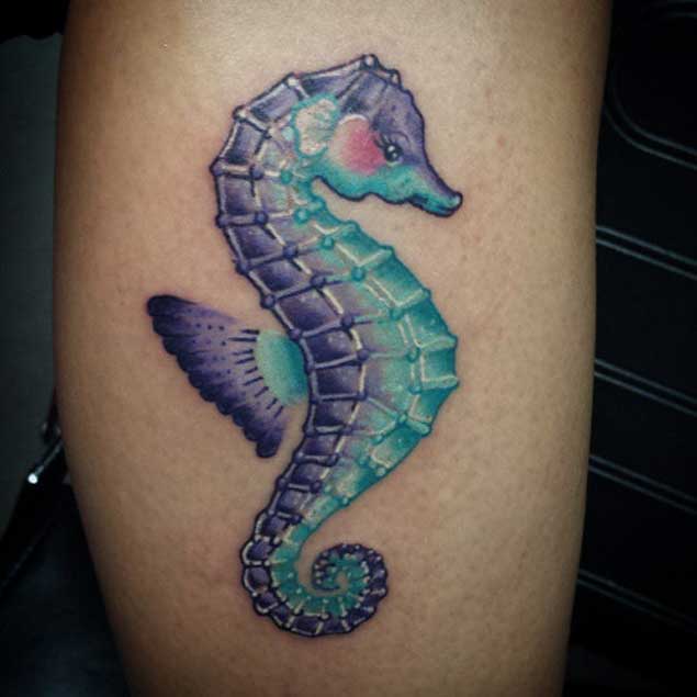 50 Adorably Cute Seahorse Tattoos - TattooBlend