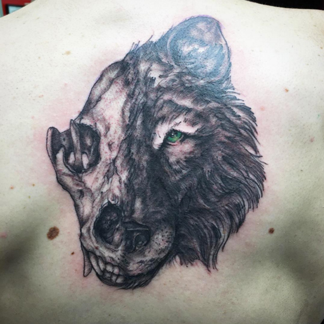 Transition Wolf Tattoo By Kenny Medford Gainesville FL