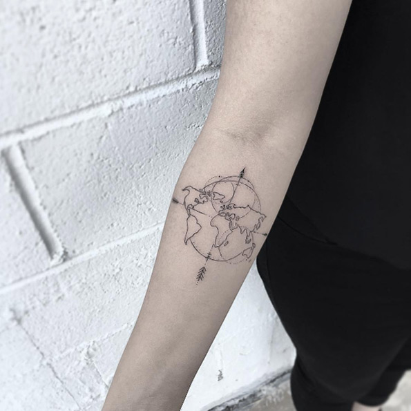 Travel tattoo by Justin Hobson