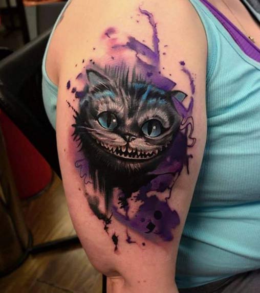 Cheshire Cat Tattoo by Bart Janus