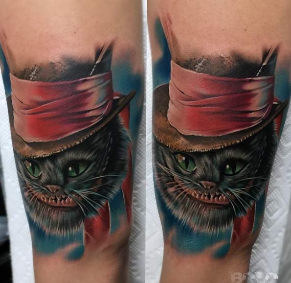 Cheshire Cat Tattoo by Bolo Art