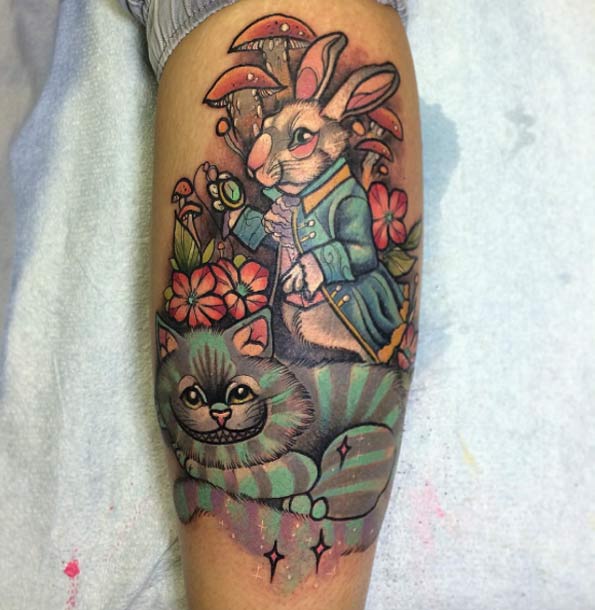 Alice in Wonderland Tattoo by Helena Darling