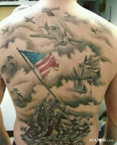 flag-raising-marine-corps-tattoos-usmc