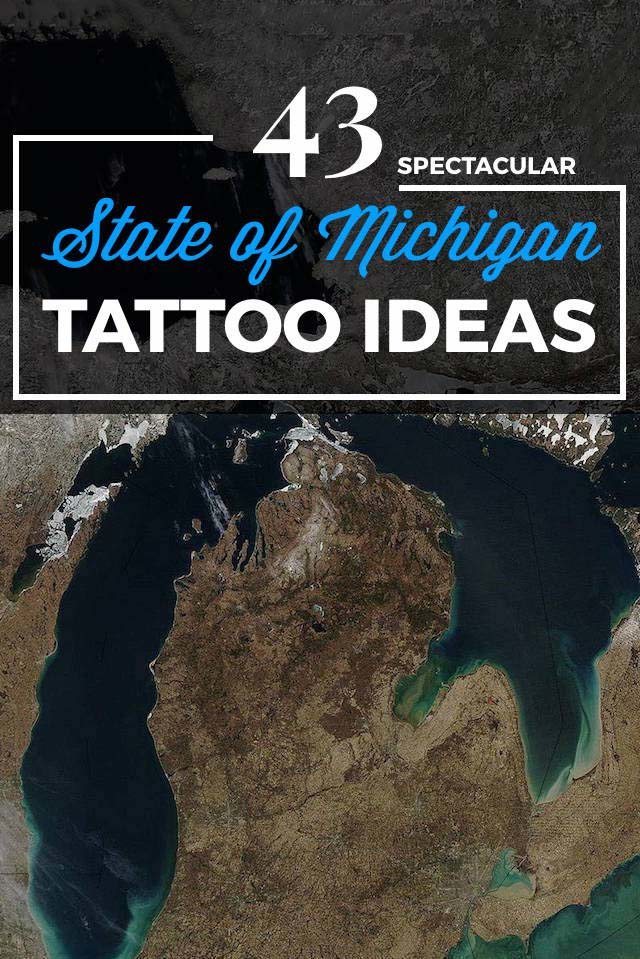 State of Michigan Tattoo Designs