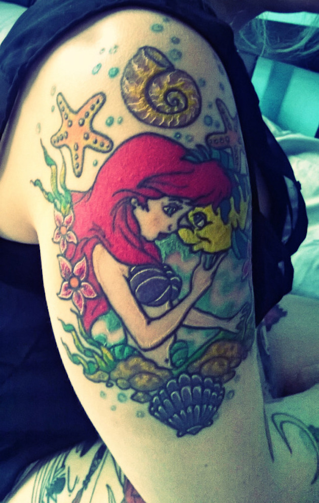 ariel-flounder-little-mermaid-tattoo