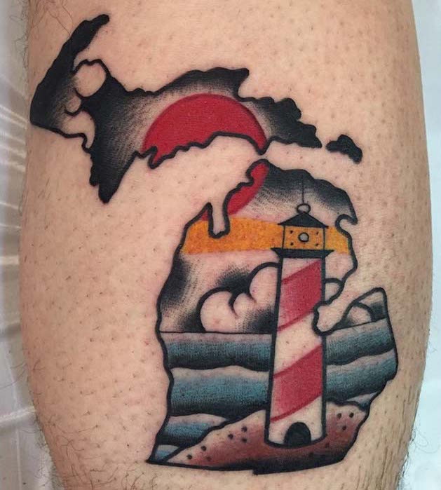 Amazing State of Michigan Tattoo