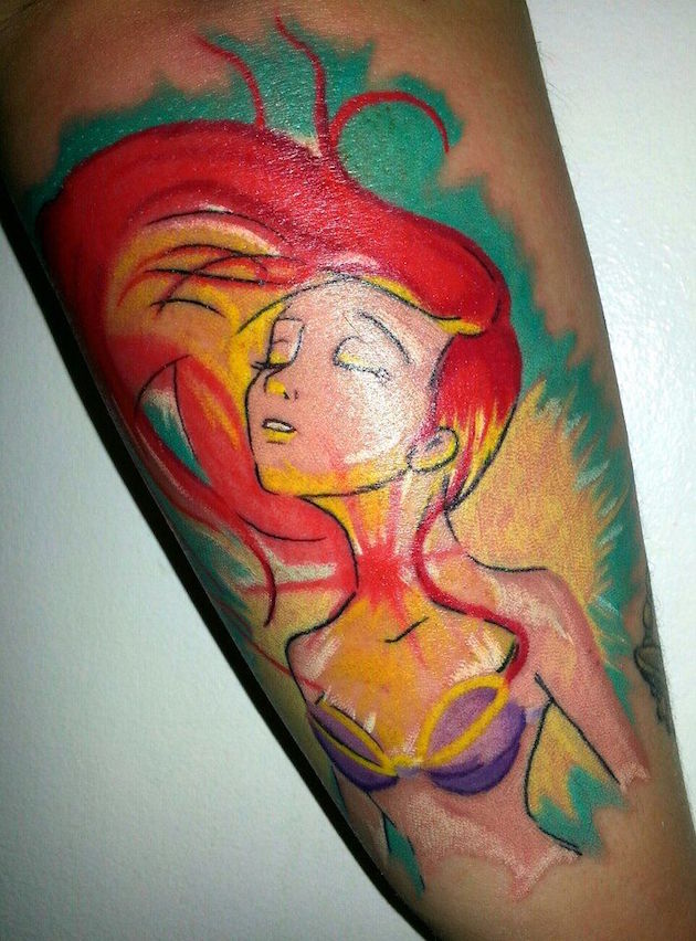 colored-little-mermaid-tattoos
