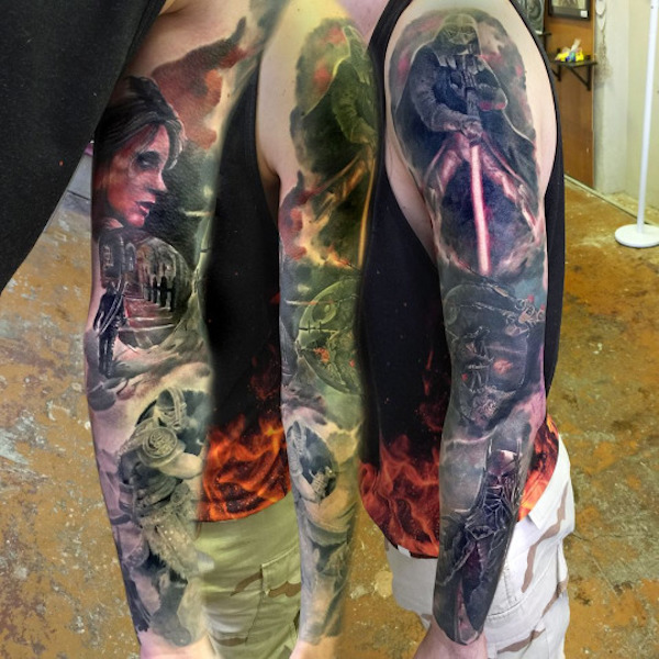full-sleeve-star-wars-tattoo