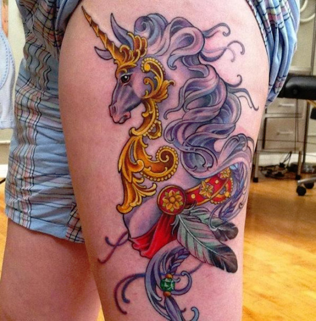 gorgeous-detailed-unicorn-tattoo