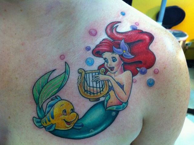 harp-ariel-little-mermaid-tattoos