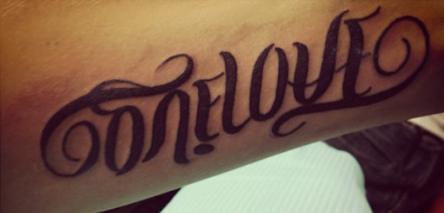 one-love-ambigram-tattoo