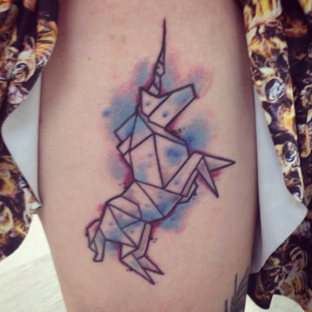 origam-paper-unicorn-tattoo