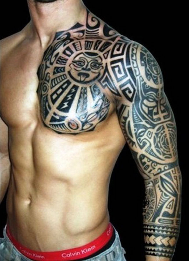 polynesian-pug-sleeve-tattoo