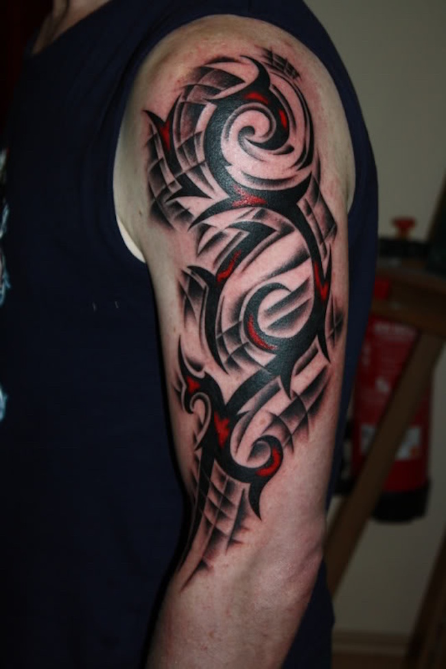 red-maori-tribal tattoo
