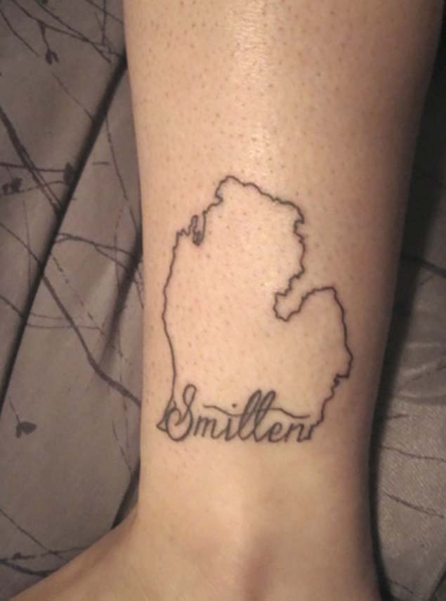 Smitten with the mitten Michigan tattoo