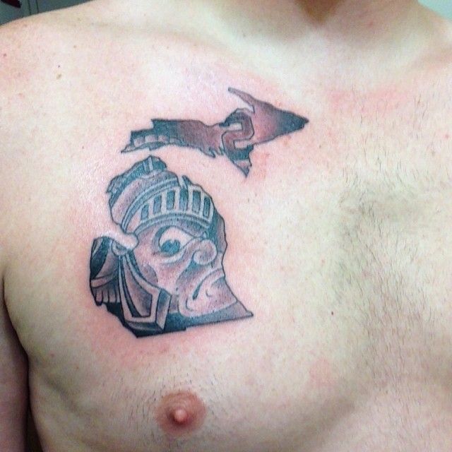 State of Michigan Sparty Tattoo