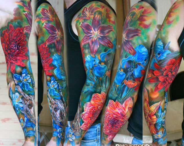 30 Fabulous Floral Sleeve Tattoos for Women - TattooBlend