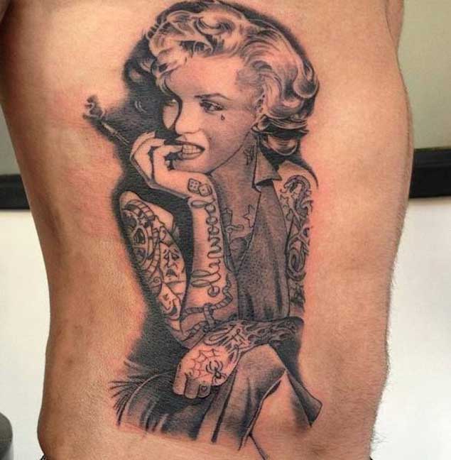 Marilyn Monroe with Tattoos