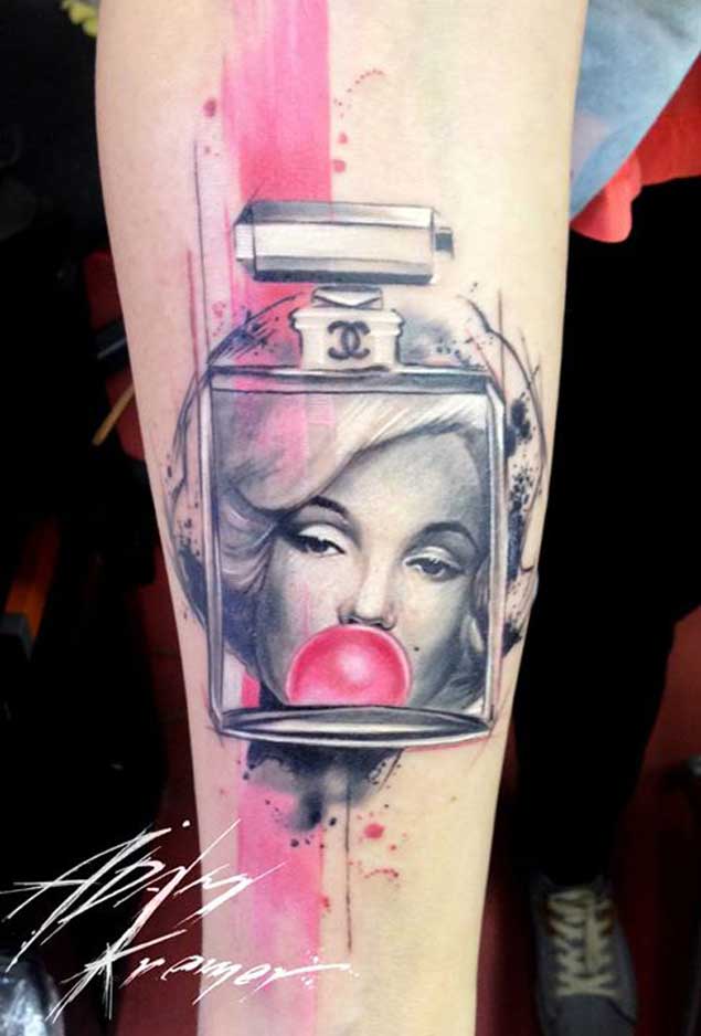 Bubble Gum Marilyn Monroe Tattoo