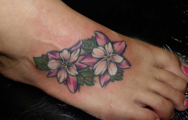 Beautiful Foot Flower Tattoo