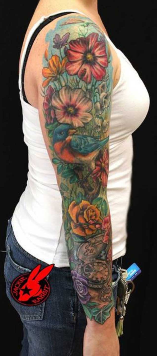 Floral full Sleeve Tattoo