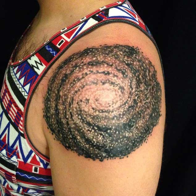 Black and White Spiral Space Tattoo