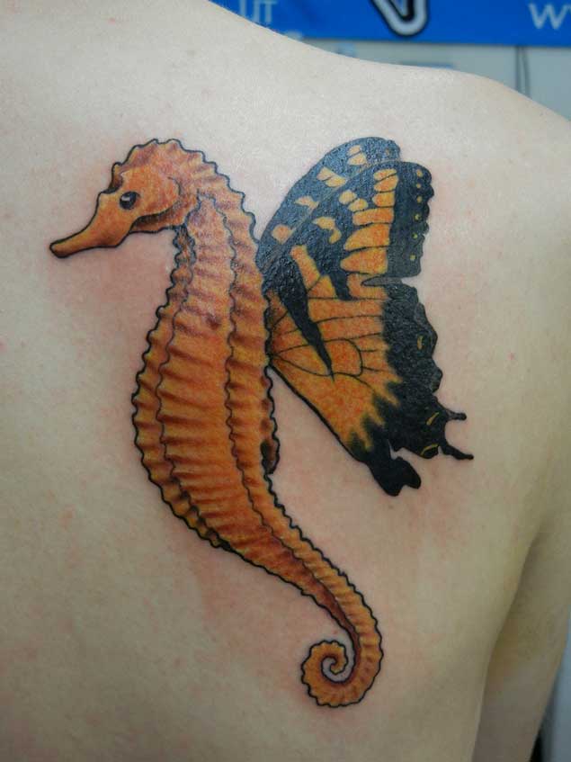 Butterfly Seahorse Tattoo