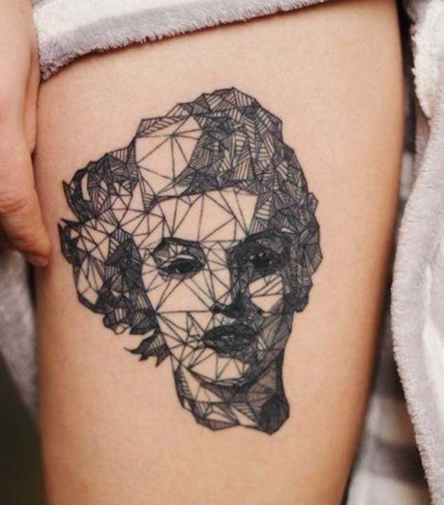 Geometric Shape Marilyn Monroe Tattoo
