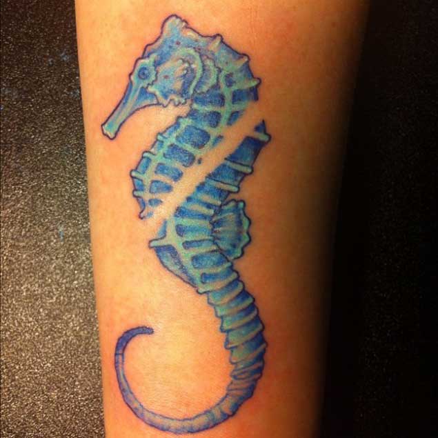 Separated Seahorse Tattoo