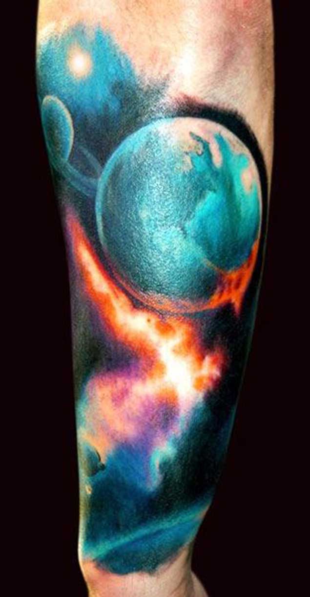 Cosmic Space Forearm Tattoo