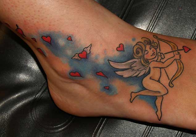 Cupid Tattoo on Foot