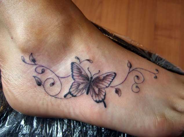 Butterfly Tattoo on Foot