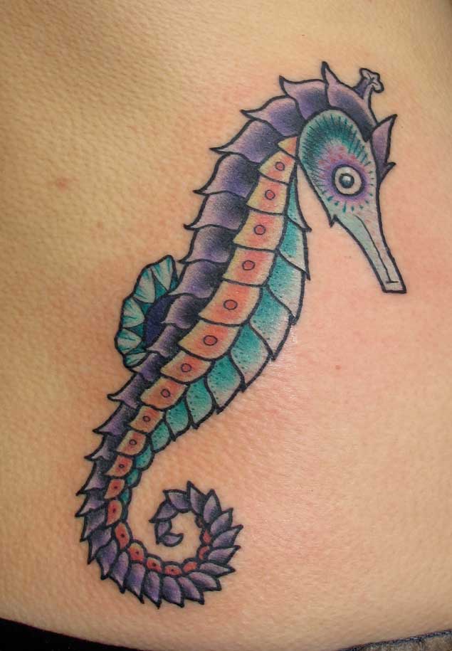 Pastel Seahorse Tattoo