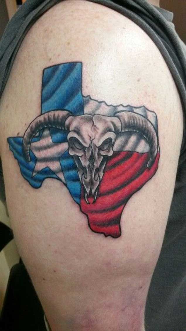 Flag State of Texas Tattoo