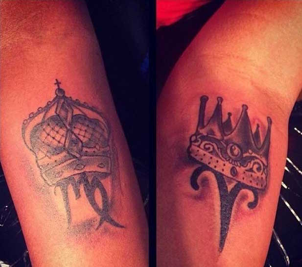 King and Queen Forearm Tattoos
