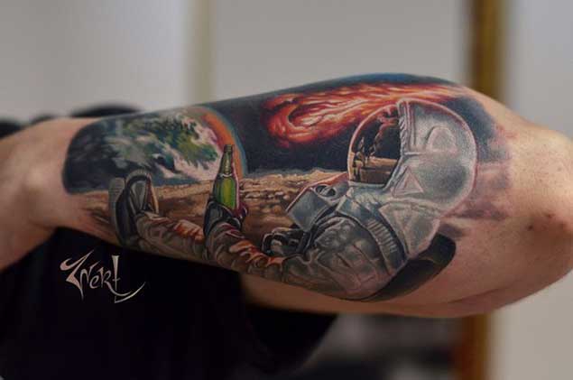 earth space tattoo