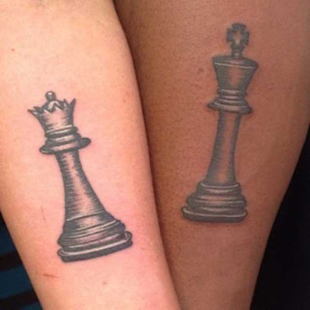 Kin and Queen Couple Tattoos