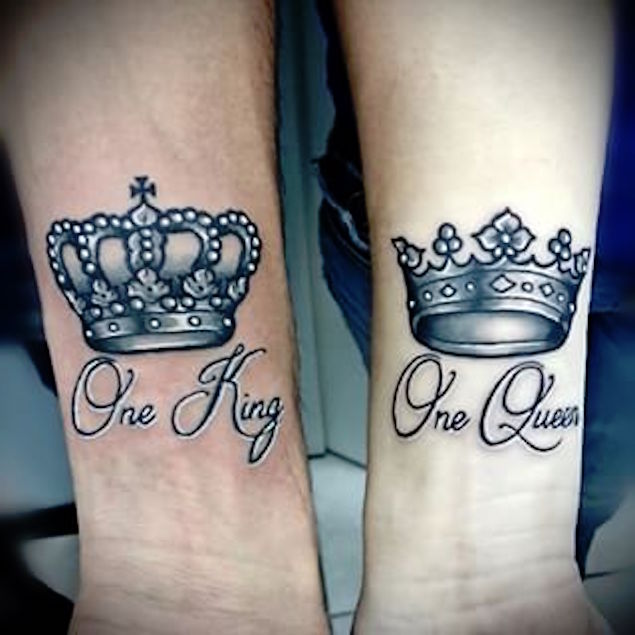 king and queen tattoos for couples