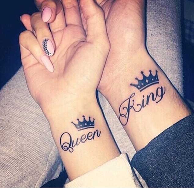 Queen and King Wrist Tattoos