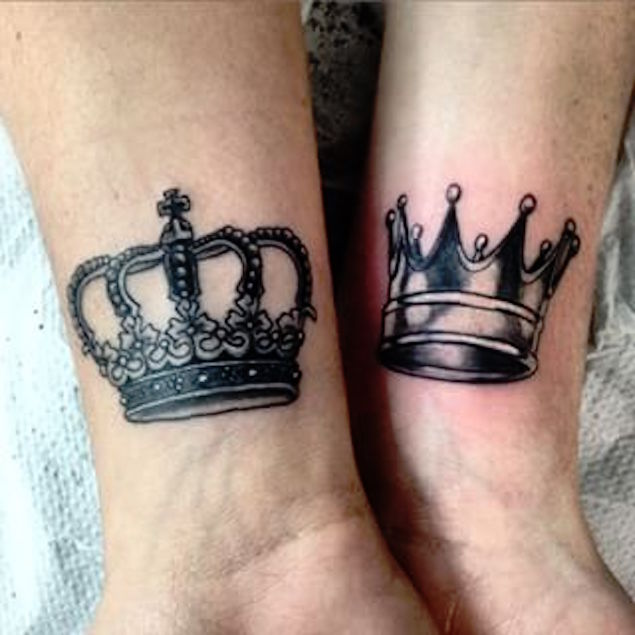 King and Queen Crown Tattoos