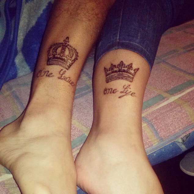 King and Queen Leg Tattoos