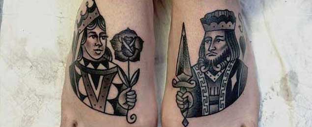 King and Queen Feet Tattoos