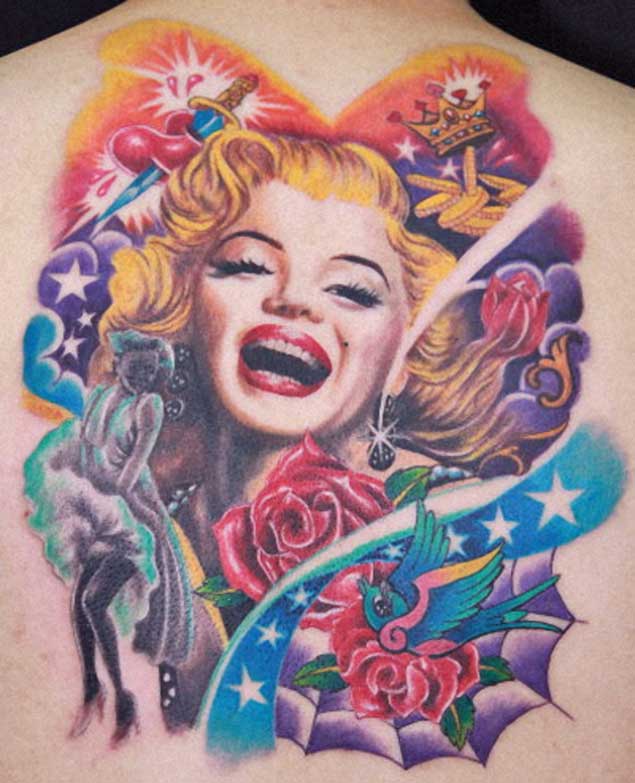 Marilyn Monroe Back Tattoo