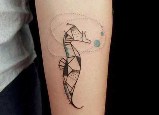 Minimalistic Seahorse Tattoo