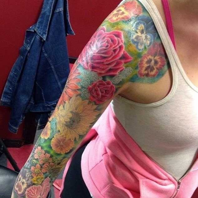 Floral Full Sleeve Tattoo