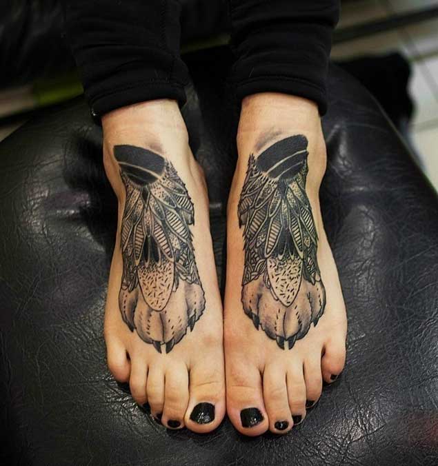Paw Tattoos on Feet