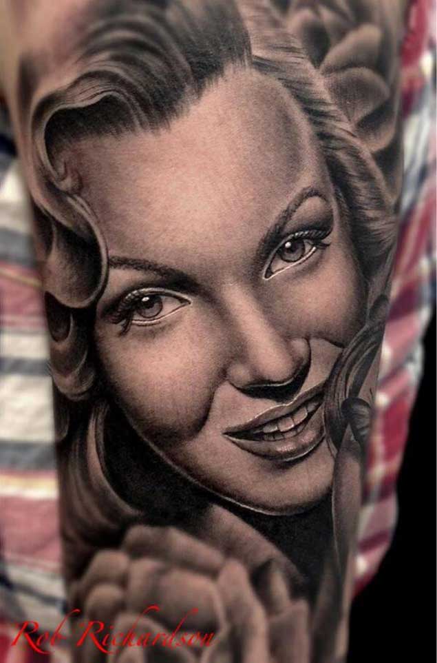 Photorealistic Marilyn Monroe Tattoo