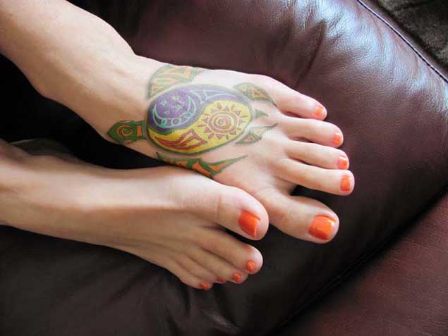 Sea Turtle Foot Tattoo
