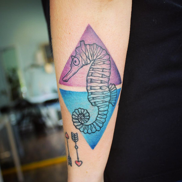 Seahorse tattoo by Emily Kaul