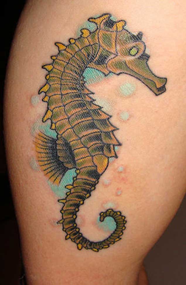 50 Adorably Cute Seahorse Tattoos - TattooBlend